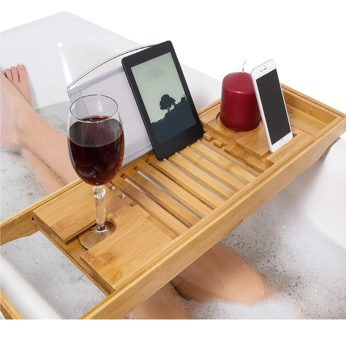 Stryde Expandable Bamboo Bath Caddy