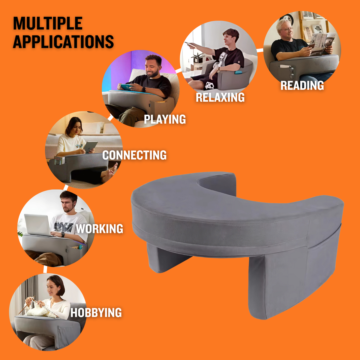 Stryde Ergonomic Lap Pillow with Armrests