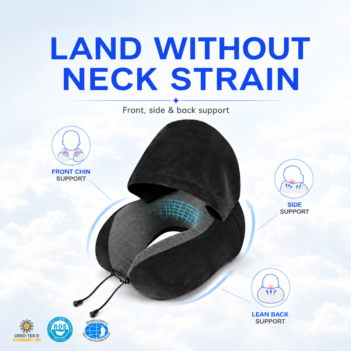 Stryde Hooded U-Shaped Travel Pillow