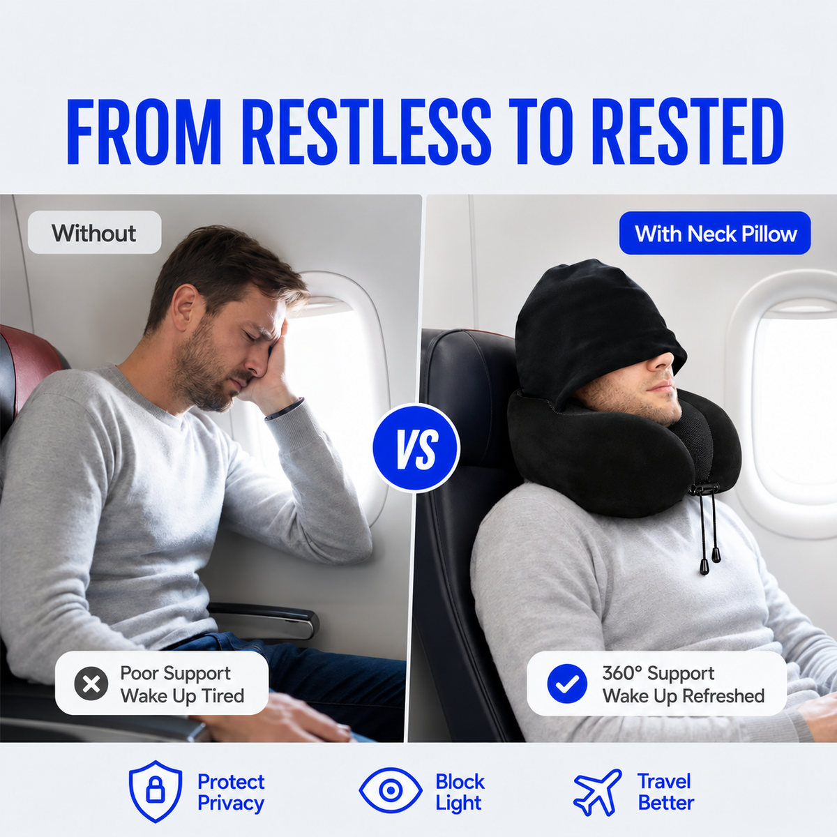 Stryde Hooded U-Shaped Travel Pillow