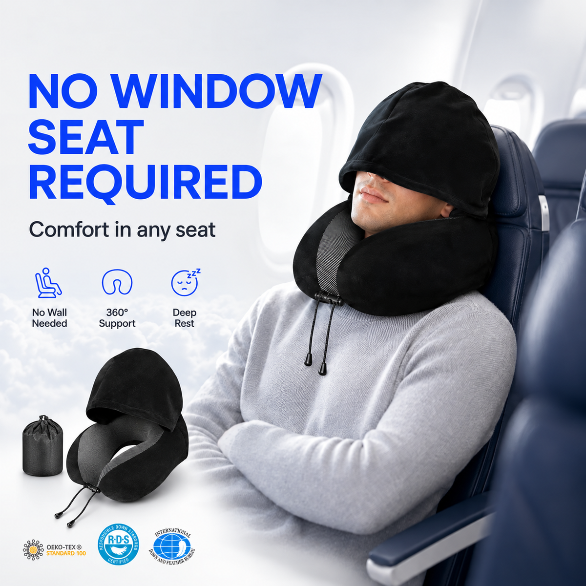 Stryde Hooded U-Shaped Travel Pillow