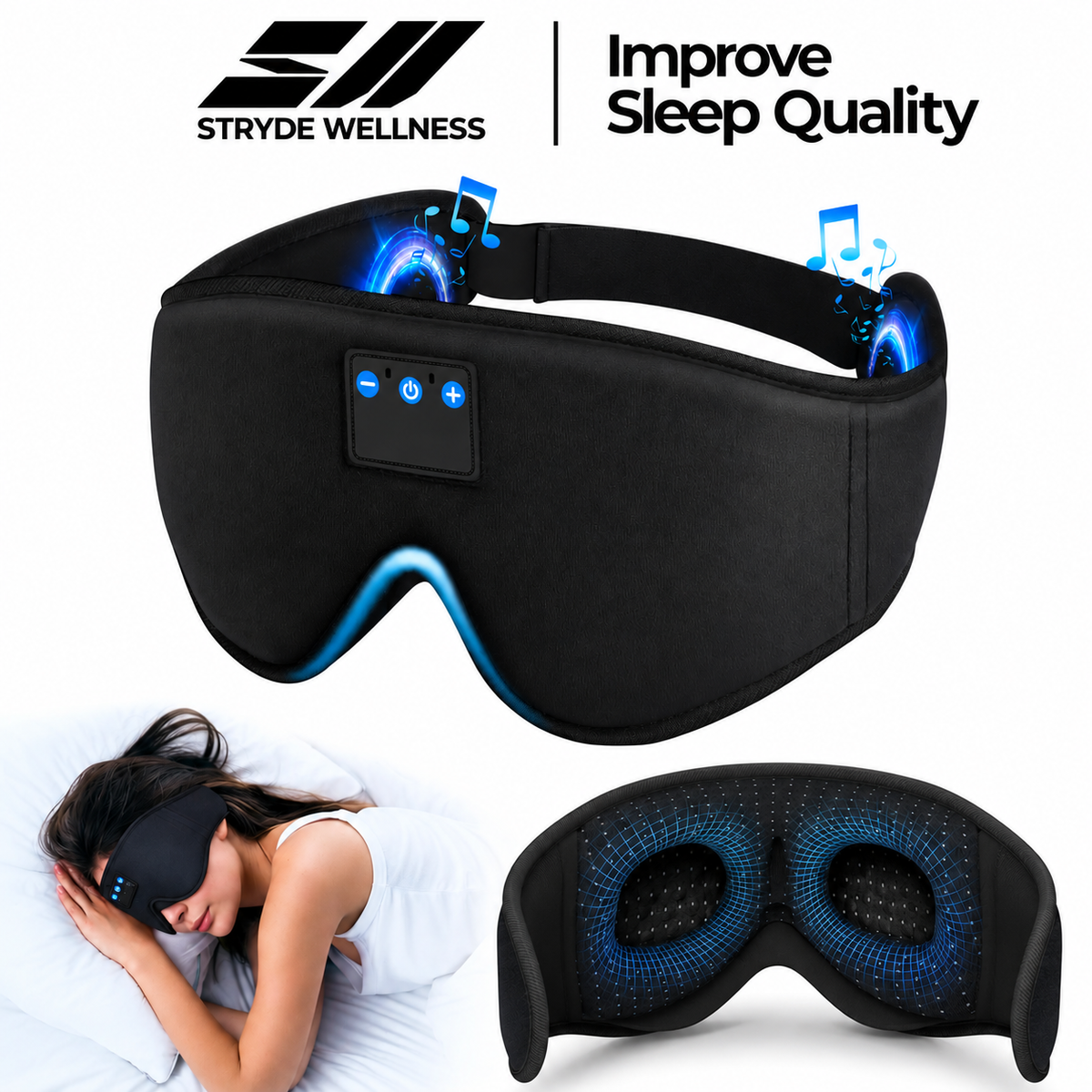 Stryde Bluetooth Sleep Mask with Headphones