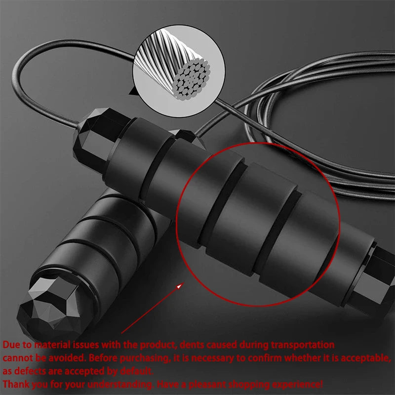 Skipping Rope – Adjustable Steel Wire Speed Rope with Ball Bearings