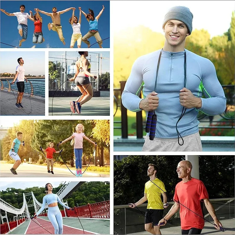 Skipping Rope – Adjustable Steel Wire Speed Rope with Ball Bearings