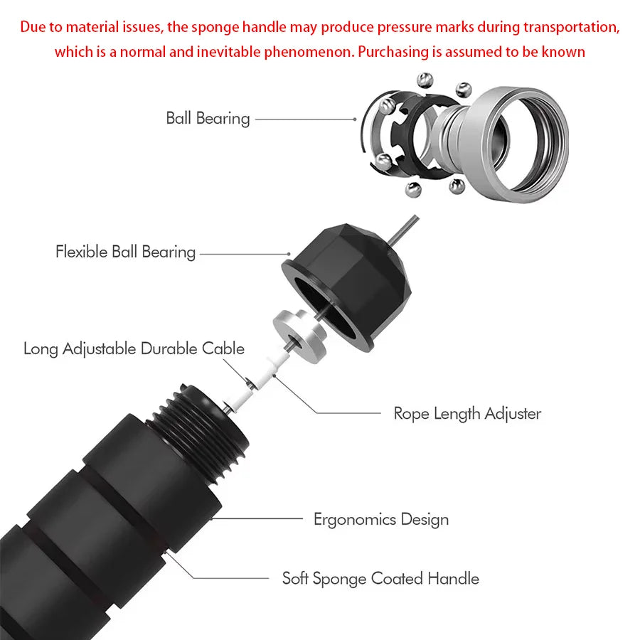 Skipping Rope – Adjustable Steel Wire Speed Rope with Ball Bearings