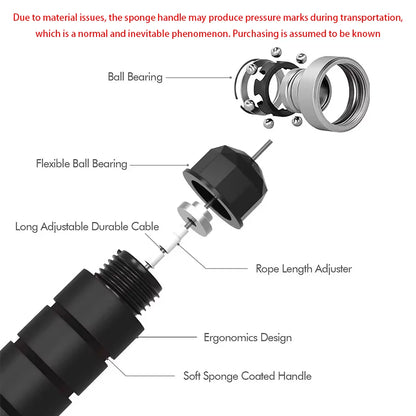 Skipping Rope – Adjustable Steel Wire Speed Rope with Ball Bearings