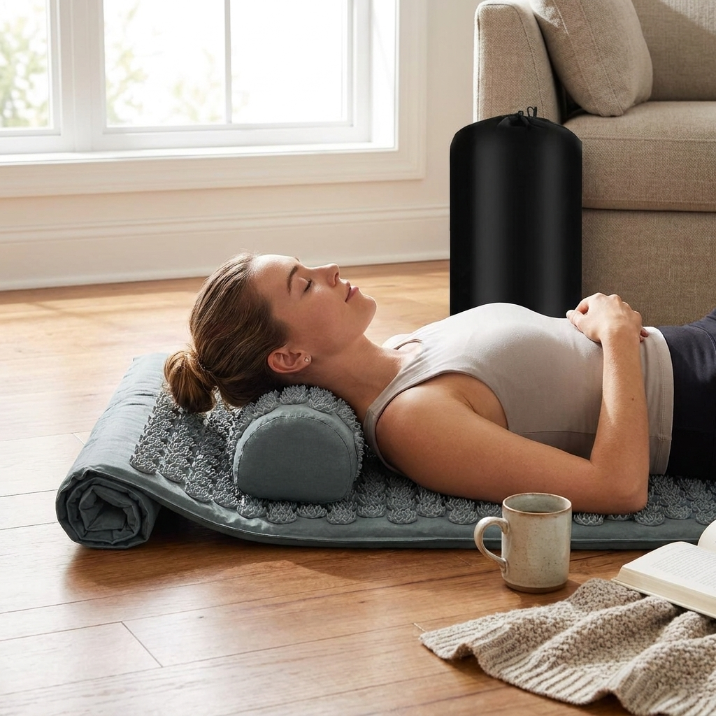 Acupressure Yoga Mat in use