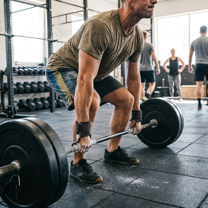 Weight Lifting Hook Grips With Wrist Wraps lifestyle image