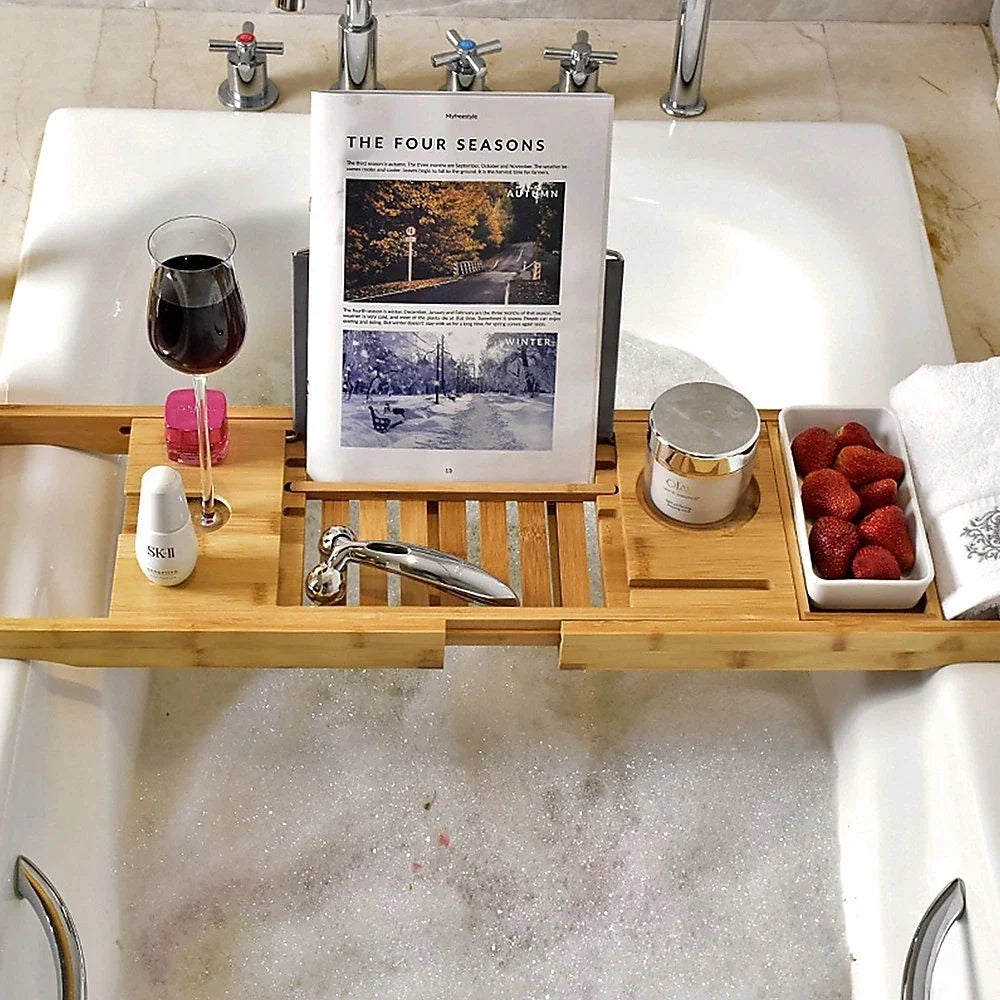 Stryde Expandable Bamboo Bath Caddy